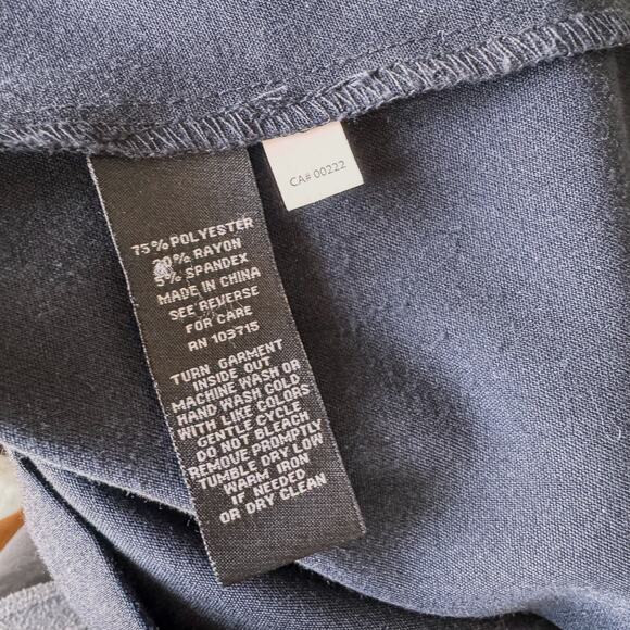 Sharagano Women's Navy Blue w/ Gold Accents Belted Collared Shirt Dress, Size: 4 - Picture 8 of 10